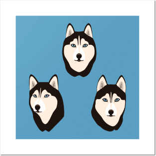 Husky Dogs Heads Posters and Art